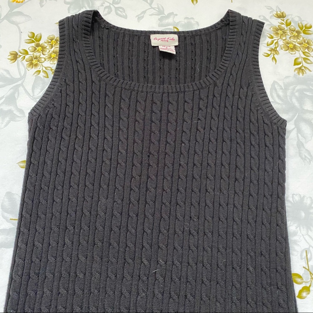 Crystal Kobe Petite S Knit Black Tank Top - Picture 3 of 5